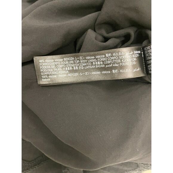 Massimo Dutti Women Midi Dress S Black Viscose Embroidered Detail 6617/617 NWT - Picture 7 of 11